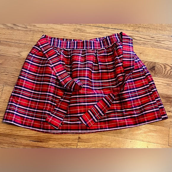 crown & ivy Dresses & Skirts - Crown & Ivy Red Plaid Holiday Party Lined New SZ 16 Mini Skirt Side Zip Pockets